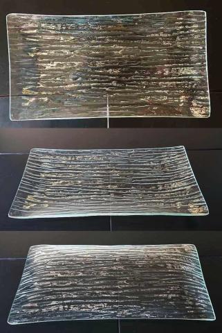 送料無料】銀彩のガラス製28ｃｍ長角皿（1ロット33枚入り） 使用上の 