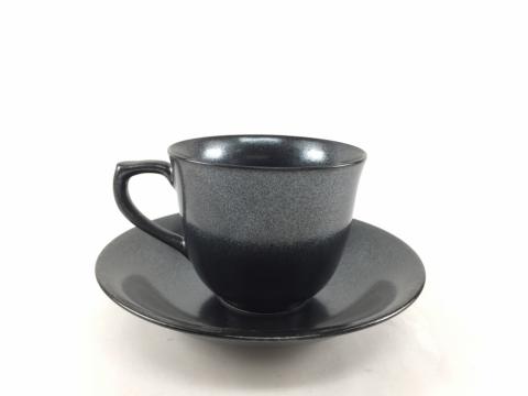 【送料無料】Sho465　肥前有田焼コーヒー碗皿(150cc)黒銀