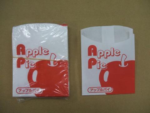 【送料無料】（1枚0.35円）アップルパイ紙袋　耐油紙使用　縦83ｍｍ/113ｍｍ横90ｍｍマチ16ｍｍ（底面にマチはありません）