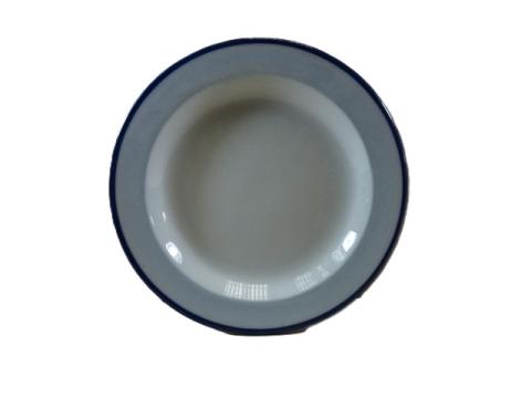 【送料無料】　美濃焼　淵紺ラインリム付16cmプレート