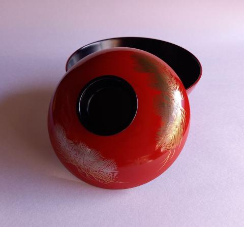 和食器　漆器　瓢形　信玄弁当　仕覆付　藪内流椅々斎極め箱　M　R8135B 和食器 漆器 瓢形 信玄弁当 仕覆付 藪内流椅々斎極め箱 M R8135B 和